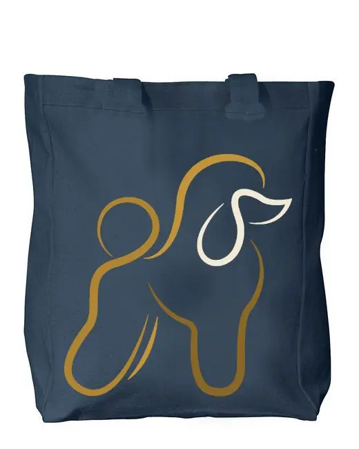 Blue Poodle Tote Bag