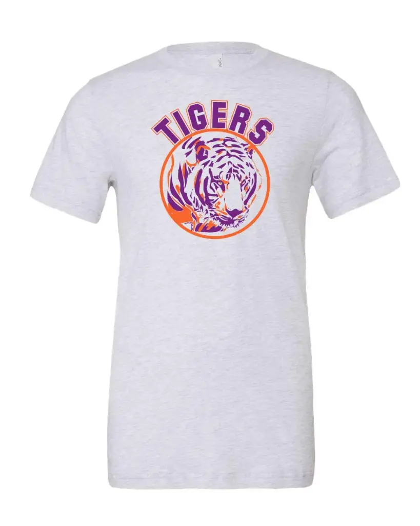 Tigers Ash T-Shirt with Home Game Tiger Emblem