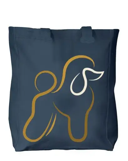 Blue Poodle Tote Bag